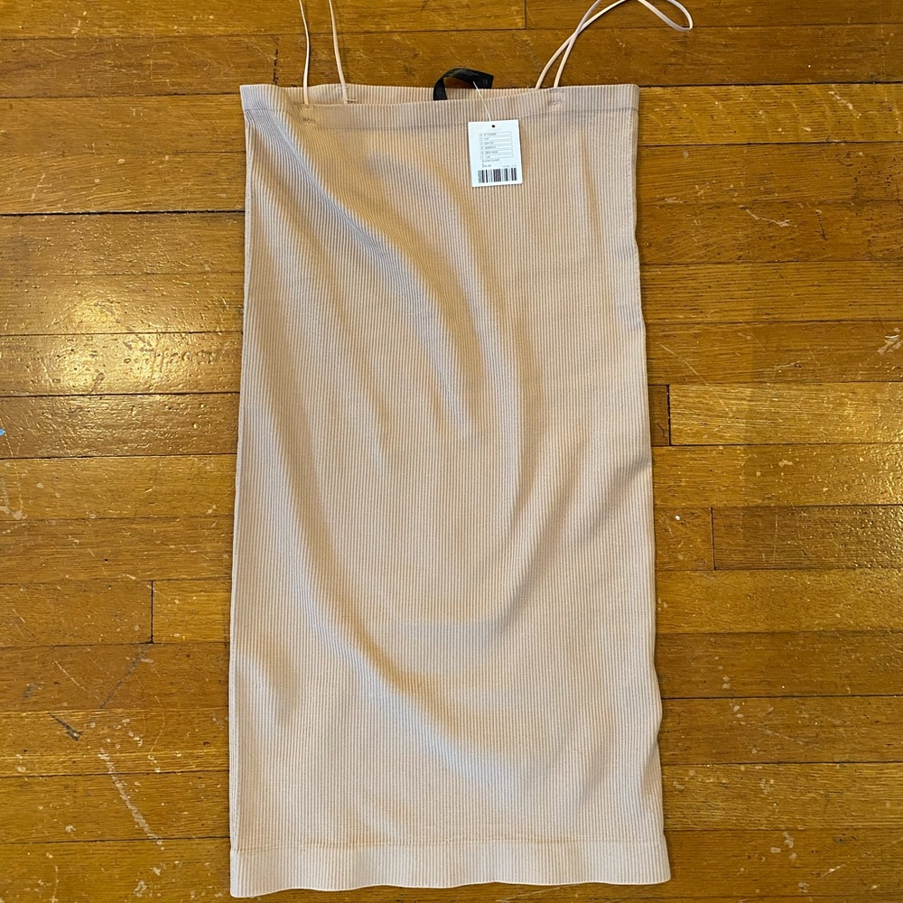 Nude body con slip dress.
